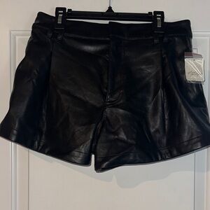 Black Faux Leather Shorts